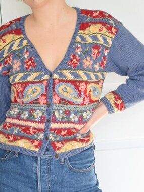 VINTAGE EMBROIDERED CARDIGAN